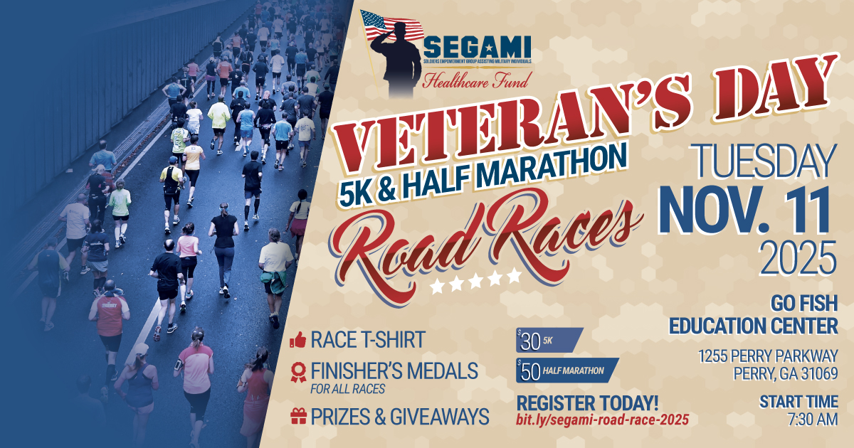 2025 SEGAMI Veteran's Day 5K & Half Marathon, November 11, 2025